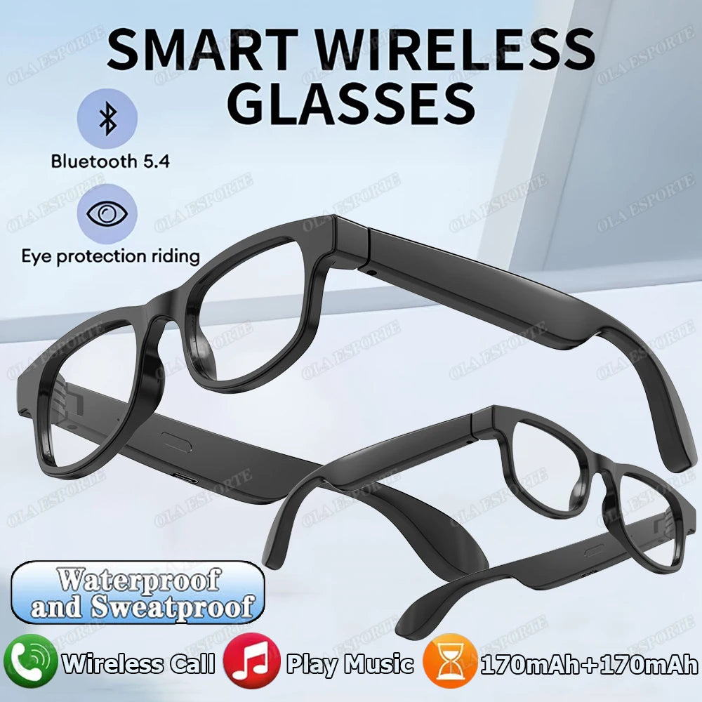 AI Smart Glasses Men Women Multifunction Touch Music Playback Remote Camera Control Voice Assistant BT Glasses Smart Sunglasses