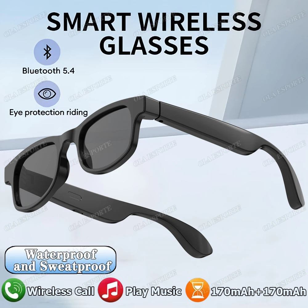 AI Smart Glasses Men Women Multifunction Touch Music Playback Remote Camera Control Voice Assistant BT Glasses Smart Sunglasses