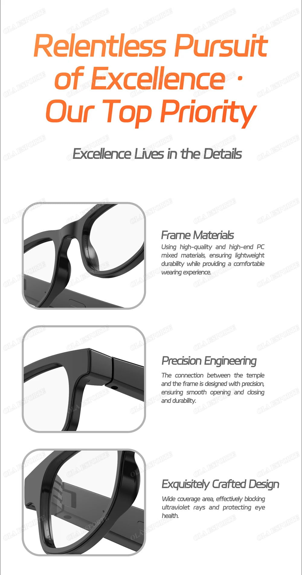 AI Smart Glasses Men Women Multifunction Touch Music Playback Remote Camera Control Voice Assistant BT Glasses Smart Sunglasses