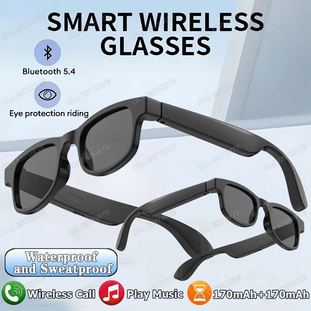 AI Smart Glasses Men Women Multifunction Touch Music Playback Remote Camera Control Voice Assistant BT Glasses Smart Sunglasses