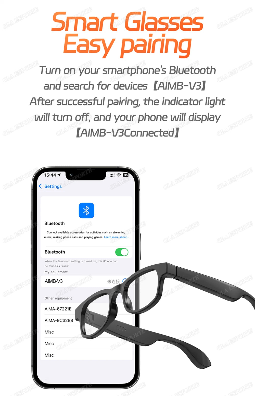 AI Smart Glasses Men Women Multifunction Touch Music Playback Remote Camera Control Voice Assistant BT Glasses Smart Sunglasses
