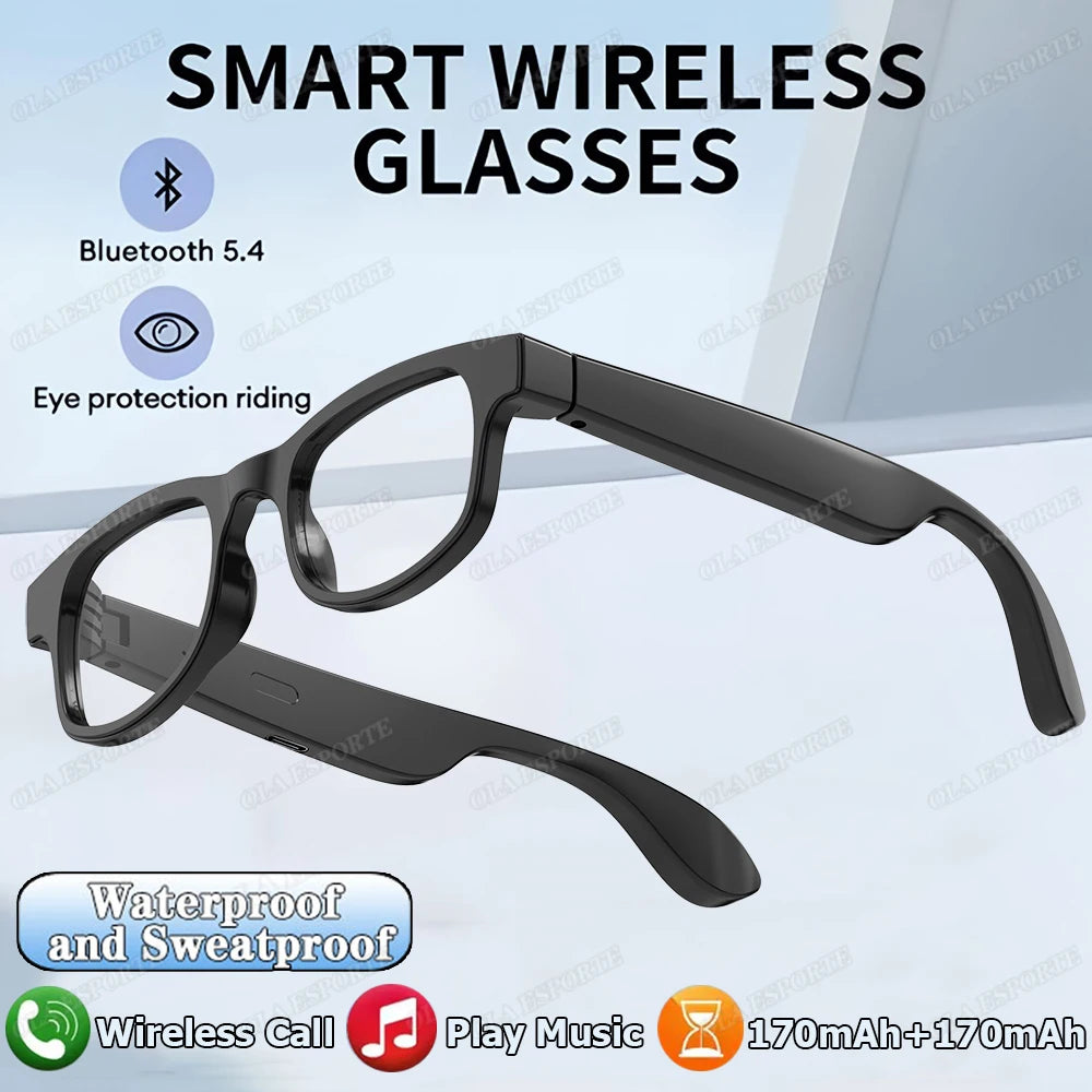 AI Smart Glasses Men Women Multifunction Touch Music Playback Remote Camera Control Voice Assistant BT Glasses Smart Sunglasses
