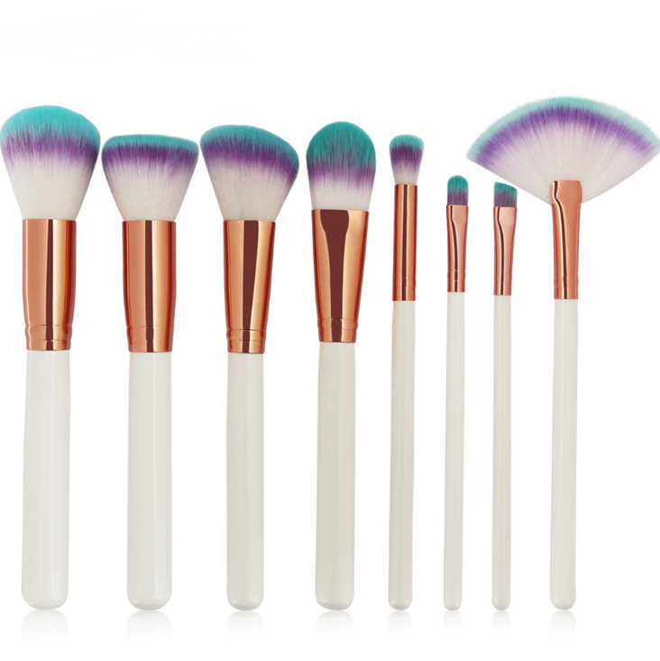 8-Piece Makeup Brush Set with Gradient Design