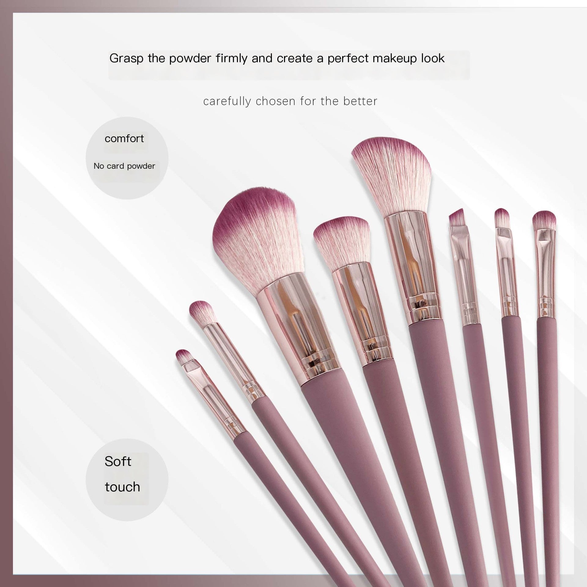 8-Piece Makeup Brush Set with Gradient Design
